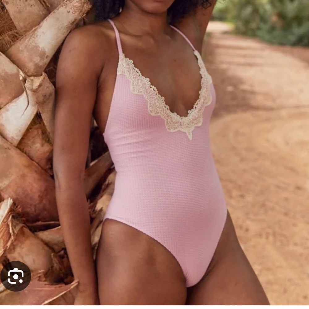 Aerie Waffle V-Neck Swimsuit